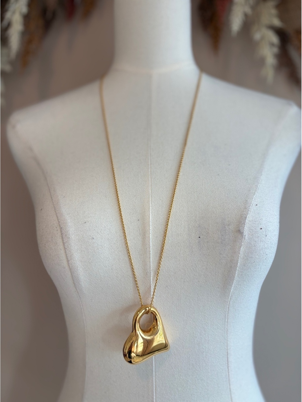 Monet Gold-Tone Abstract Heart Pendant Necklace with 36-Inch Chain